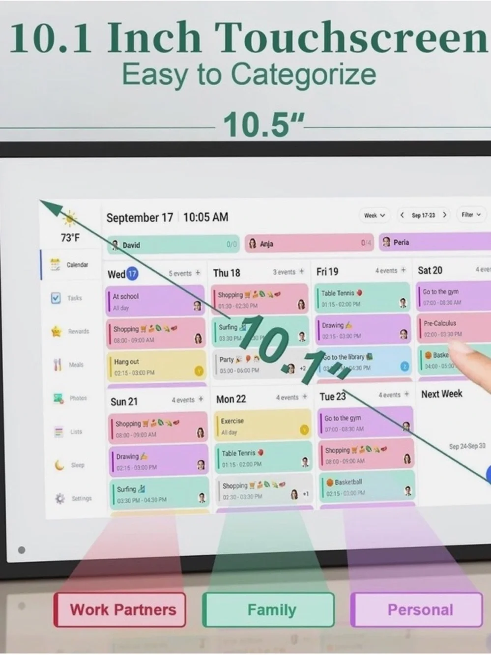 Smart Digital Calendar, 10.1” HD Smart Touch Screen